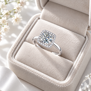 Anelli Trendy in Argento Sterling 925 con Moissanite da 1 Carato per Donna, Anelli di Lusso di Alta Qualità per Fidanzamento e Matrimonio - Product Image 5