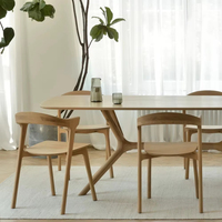 Ensemble de table à manger nordique moderne rétro 6 places, table à manger en bois massif antique, chaises de restaurant pour meubles de maison