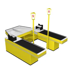 New style supermarket design grocery checkout counter display retail cash register table