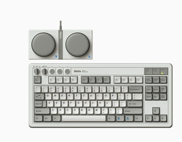 8bitdo Retro87 M Mechanical Keyboard Retro Style And Supports Wireless Bluetooth, 2.4g Wireless, And Wired Connection.