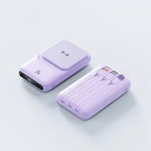 OEM PD 22.5W pengisi daya ponsel portabel, Power Bank daya nirkabel 10000mAh