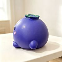 Squishy géant à montée lente, bleu fraise de Noël, jouets à presser, en stock, emballé en coffret cadeau