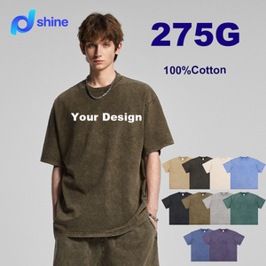 T-Shirt Vintage Oversize da Uomo in Cotone 100% 275G, Stampa DTG Personalizzata, Maglietta Premium con Logo - Product Image 1