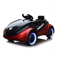 Voiture électrique pour enfants à double batterie, double moteur, quatre roues, lumières LED avant et arrière, démarrage à un bouton, verrouillage des portes doubles