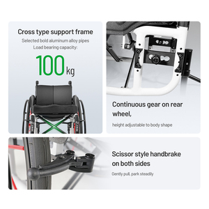 <span class=keywords><strong>Fauteuil</strong></span> <span class=keywords><strong>roulant</strong></span> pliable <span class=keywords><strong>ultra</strong></span> <span class=keywords><strong>léger</strong></span> et moderne pour adultes, avec roues gonflables de 24 pouces, nouveau, en chine, - Product Image 5