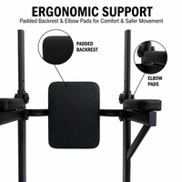 Tour de musculation multifonctionnelle Powermax avec barre de traction et station de dips réglable, capacité 150 kg, en fer, pour entraînement de force à domicile