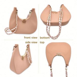 Fashion Crescent-Shaped <b>Silicone</b> <b>Waterproof</b> Portable Zipper Closure Solid Color Shoulder Strap Bag - Product Image 4