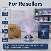Lampe de nuit en fibre optique LED en plastique pour chambre d'enfant, étanche, fonctionne avec 3 piles AAA, lampe de table décorative