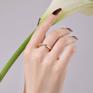 Dylam Minimalist Stylish Design S925 Silver Rhodium 18K <b>Gold</b> Plating <b>Snake</b> Open Adjustable 5A Cubic Zirconia Jewelry <b>Rings</b> - Product Image 6