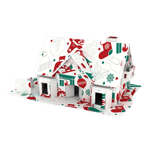 Jouets Puzzle 3D en carton à assembler, <span class=keywords><strong>bricolage</strong></span>, petite maison, noël pour enfants, pièces - Product Image 6