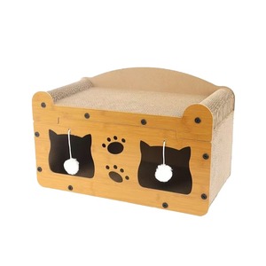 Kare yeni dayanıklı ve kırılmaz ahşap karton kutu Pet kedi tırmalamak kurulu kedi evi yatak evde - Product Image 4