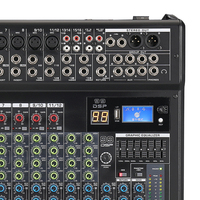 Console de mixage de musique à 16 canaux directe d'usine Mélangeur de puissance Mélangeur audio avec alimentation fantôme Usb et 48V