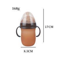 Biberon à lait en silicone de 150ml de grand diamètre avec poignée au toucher réel et paille anti-brûlure et anti-chute imitant le sevrage