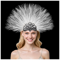 Serre-tête en plumes d'herbe de la pampa artificielle blanche personnalisé en gros pour Carnaval, Festival, Halloween, Soirée costumée, Mariage, Style Bohème