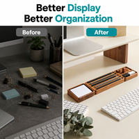 Plateau de rangement pour stylos en noyer détachable, logo personnalisé, couleur OEM ODM, organisateur de stylos multifonction en noyer