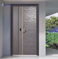 Puerta de Entrada Pivotante Moderna de Aluminio con Paneles Tallados, Rotura de Puente Térmico, Doble Acristalamiento, Características de Seguridad e Insonorización para Entrada de Villa