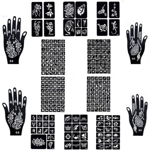 Papier de pochoir pour <span class=keywords><strong>tatouage</strong></span> à la main semi-permanent multi-designs, résistant à l'eau, longue durée, creux, pour <span class=keywords><strong>tatouage</strong></span> au henné, autocollant - Product Image 6