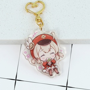 Doble forma personalizada Resina epoxi transparente Dibujos animados Anime Acrílico Encantos Brillo Epoxi Llavero transparente. - Product Image 1