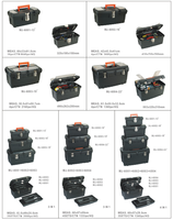Coffre à outils vides portables, multifonctions, en plastique dur de 13 pouces, vente en ligne d'usine, pièces