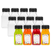 Bouteille de Jus en Plastique de Gros 2oz 4oz avec Bouchon. Bouteilles de Jus Carrées Personnalisées de 60ml 120ml avec Capuchons Inviolables
