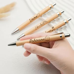 Stylo en bambou, cadeau de rentrée scolaire, stylo à bille gravé sur mesure pour entreprise, retraite, anniversaire - Product Image 3