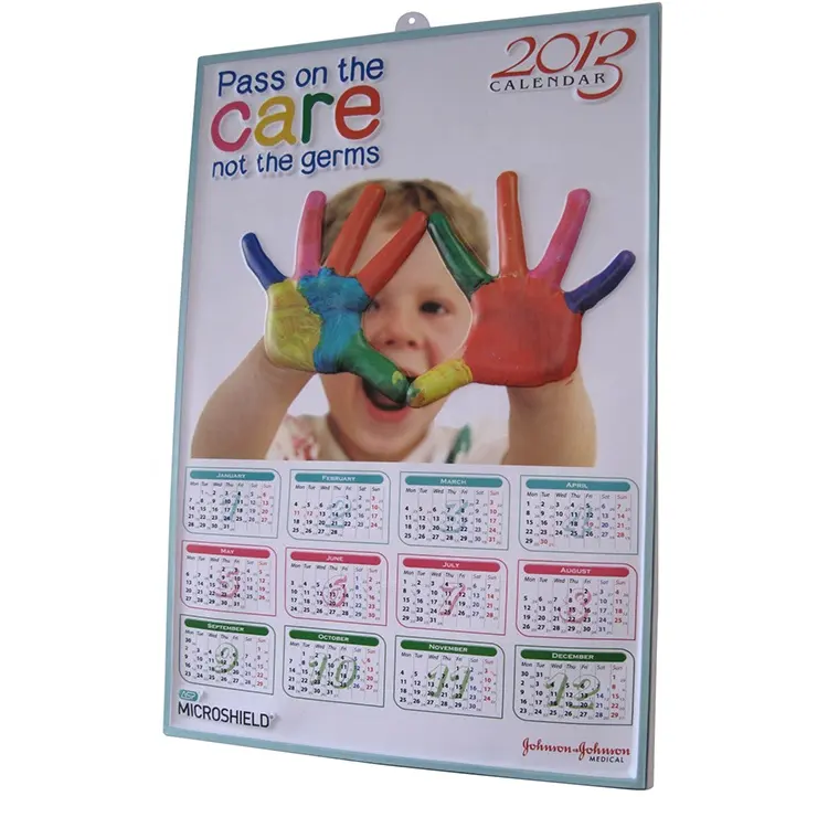 Custom Printing 3D Plastic Waterproof PVC Embossed Wall Calendar 2023