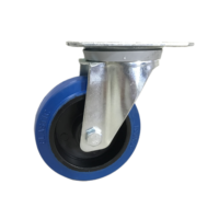 SQ Castor 125x36mm Roulette élastique en caoutchouc bleu