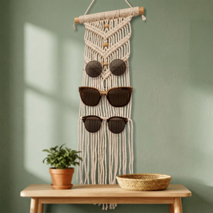 Tapiz de Pared de Macramé de Algodón Natural, Tapiz Tejido Estilo Boho, Soporte para Gafas de Sol Hecho a Mano, Servicios OEM/ODM - Product Image 3