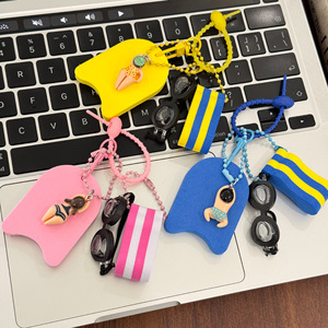 Portachiavi Mini Attrezzatura da Nuoto, Ciondolo Borsa con Occhialini e Pinne da Nuoto a Cartone Animato, Regalo Promozionale per Club di Nuoto, Logo Personalizzabile - Product Image 5