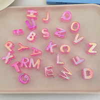 Perles de lettres transparentes en acrylique Ice Clear, kit de pendentifs à grand trou pour chaîne de téléphone portable