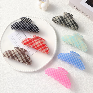 Horquilla a Cuadros para Estudiantes, Pinza de Pelo con Diseño Clásico a Cuadros, Antideslizante, Accesorio de Pelo Sencillo y Clásico - Product Image 1