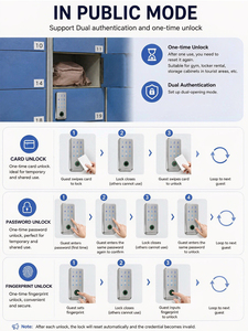 <span class=keywords><strong>Serrure</strong></span> de casier de vestiaire en alliage de zinc à empreinte digitale, sans application, installation rapide, sécurité des casiers des employés pour les écoles et les dortoirs - Product Image 4