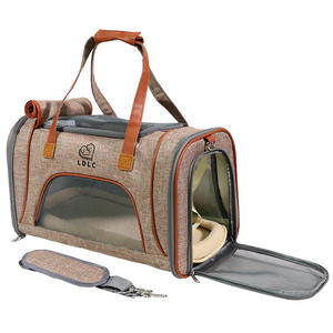 Vente en gros de petit sac de transport <span class=keywords><strong>portable</strong></span> transparent pour animaux de compagnie sac à dos pliable extérieur respirant pour chien avec fermeture éclair chat de voyage à la mode - Product Image 6