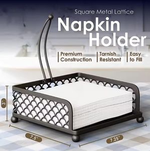 Elegante Dispensador de Servilletas de Papel Plano Moderno, Brazo Dorado y Negro para Mesa, Encimeras de Cocina y Uso en Exteriores - Usa Mairun - Product Image 6