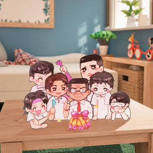 Customizable DIY Transparent Cartoon Laser Ornament Custom Acrylic Brick Stand Plastic Anime Peripheral Handmade Plastic Crafts
