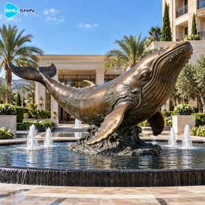 Sculpture de <span class=keywords><strong>baleine</strong></span> en bronze côtier, moulée à la cire perdue, statue d'animal marin, décoration extérieure durable pour hôtel, cour, complexe hôtelier, place artistique - Product Image 3
