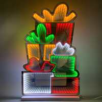 Haute qualité 3D infini miroir Tunnel lampe livraison rapide père noël lumière décorative pour voiture publicité style personnalisé néon