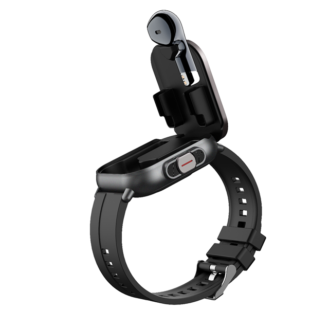 Cheap Smartwatch TWS Earbuds 2-in-1 High Quality Health Monitoring Fitness Tracker TFT Square Design IP65 Waterproof NFC D8E