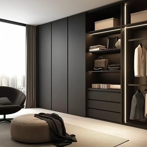 Italienischer Premium Kleiderschrank im Rustikalen Stil, Minimalistisches, Leichtes Luxusdesign, Langlebige Massivholztür für Zuhause, Schlafzimmer, Wohnzimmer Möbel - Product Image 6