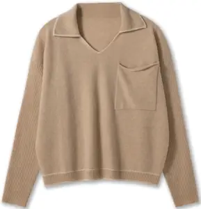 Pullover Sweater 2024 Custom OEM & ODM Women&#39;s Luxury Elegant Polo Neck Long Sleeve Spring-summer PREMIUM QUALITY Standard