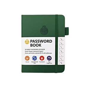 Carnet de mots de passe A6 personnalisé, carnet d'adresses et de téléphones, organiseur de contacts en cuir PU, journal avec logo - Product Image 5