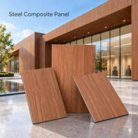 Panneau composite en acier de 4 mm 4x8 pieds en bois pour façades de bâtiments commerciaux