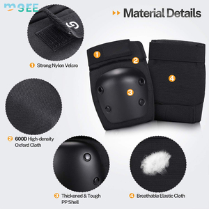 Ensemble de protection SeeMore ODM/OE 6-en-1, coque durable, genouillères, coudières, protège-poignets, skateboard, roller, cyclisme, trottinette - Product Image 5