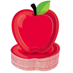 Apple Shaped <b>Paper</b> Plates 10 Pack Disposable Party Supplies For Children Birthday Dessert Snack Plates - Product Image 1