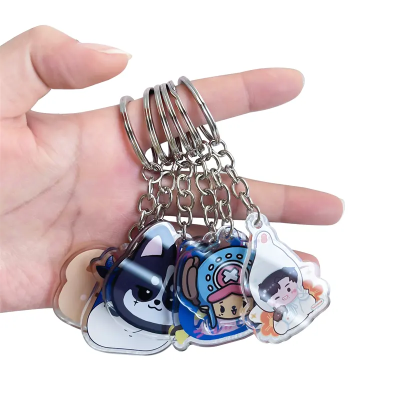 Free Sample Cheap Acrylic Blank Key Chain Custom Printed Logo Acrylic Keychain Charms Epoxy Keychains Custom