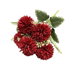 Bouquet de 6 chrysanthèmes artificiels en soie, fleurs réalistes pour la décoration de mariage et de la maison - Product Image 5