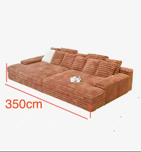Multi-Functional Rabbit Hair Compressed Sectional <b>Sofa</b>, 2-Seat Jumbo Tofu Block Couch with Modular & Foldable Design - Product Image 1