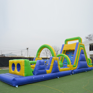 Carrera de obstáculos inflable a precio de fábrica con tobogán, juego deportivo inflable interactivo para fiestas al aire libre - Product Image 5