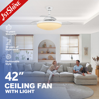 Ventilateur de plafond rétractable 1stshine, télécommande, compatible Alexa et Google, maison intelligente, qualité durable, fonction minuterie, 6 vitesses