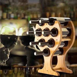 Range-bouteilles en bambou personnalisable, meuble de présentation de luxe sur pied, organisateur de rangement pour bouteilles pour la maison, la cuisine ou le bar - Product Image 3